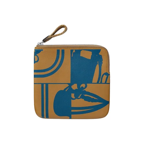 HERMES Carre Pocket Swift Телячья кожа Клатч Женские Темно-синий Крафт-бумага Цвет