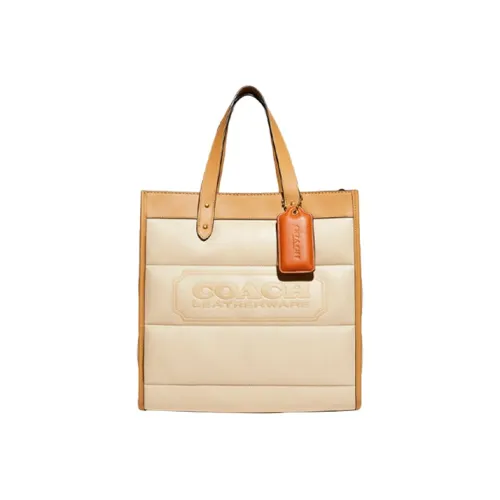 COACH Field Кожа Тоут Сумка Сумка для покупок Сумка через плечо Сумка Большая Женская Сливовая