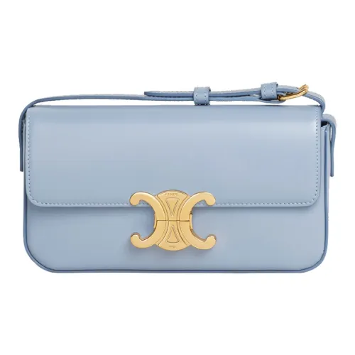 Celine Claude Блестящая сумка из коровьей кожи плечо сумка через плечо сумка через плечо женская арктический синий цвет