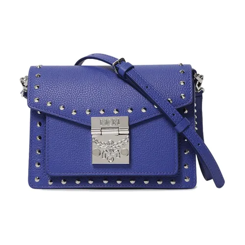 MCM Patricia Visetos Коровья кожа Сумка через плечо Женская Синяя