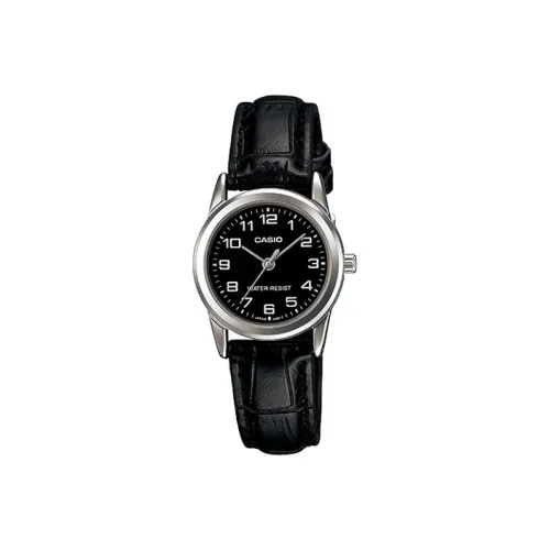 CASIO Standard Series Classic Analog Collection Кварцевый механизм Кожаный ремешок Часы Женские Черный циферблат