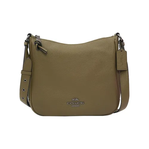 COACH Ellie Кожа Плечевая Сумка Женская Оливково-Зеленая