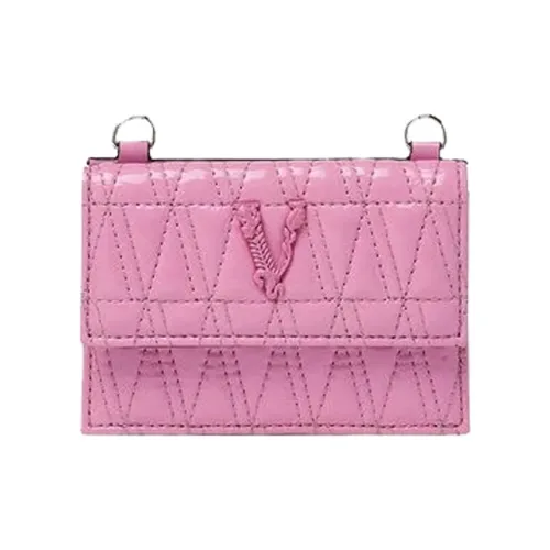 VERSACE Держатель для визиток из коровьей кожи кошелек женский розовый