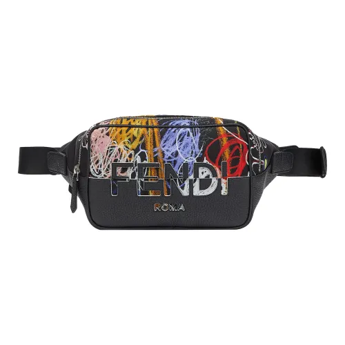 FENDI Нейлоновая сумка через плечо одна на плечо через плечо кошелька мужская черная многоцветная