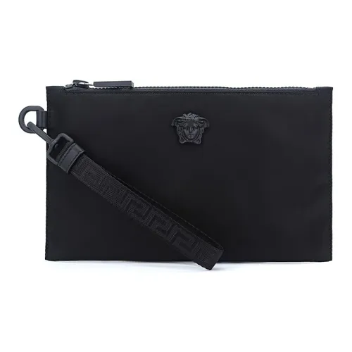 VERSACE Nylon Coin Wallet Commute Clutch Regular Men's Black