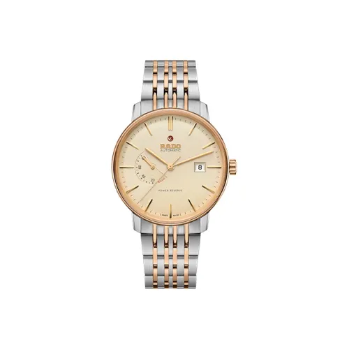 RADO Crystal Sparkle Collection Автоматический Механический Механизм Мужские Часы Часы 41 мм Золотой Циферблат Корпус из Нержавеющей Стали