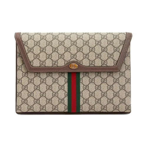 GUCCI Коровья кожа Конверт Сумка Клатч Стандартный Мужской Эбеново-коричневый