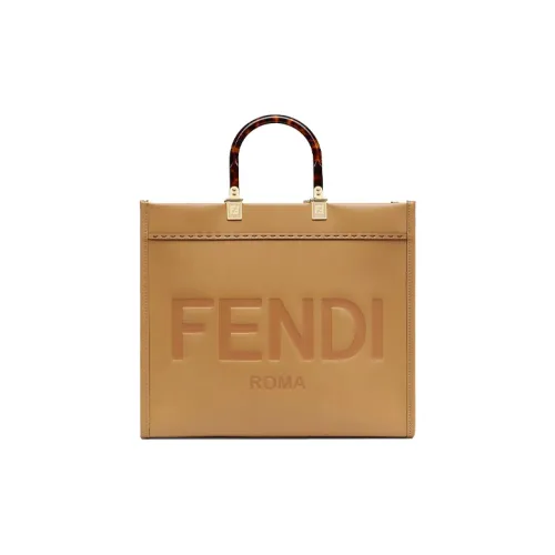 FENDI Sunshine Кожа Sunshine Сумка Тоут Сумка Сумка через плечо Сумка Средний Женская Бежевая