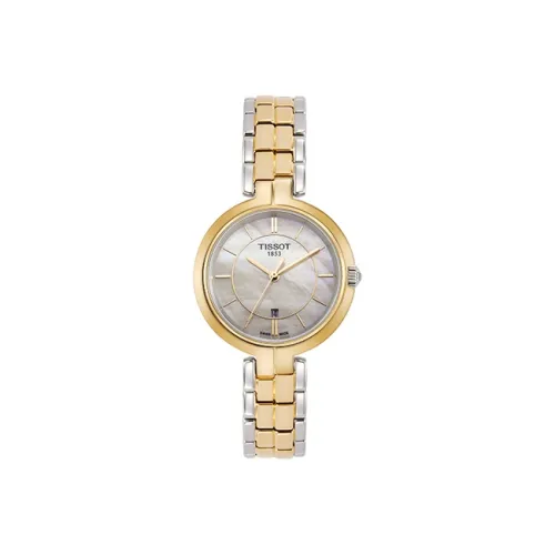 Tissot Flamenco Collection Кварцевый механизм Женские часы 26 мм Белый циферблат