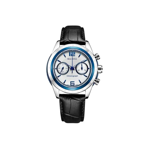 Sea Gull LE BRASSUS Коллекция Механический механизм Натуральная кожа Ремень Часы Мужские Белый циферблат 219,311