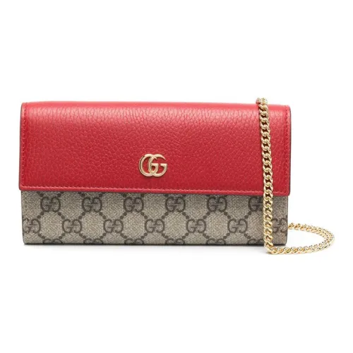 GUCCI Marmont Холст и Кожаная Сумка через плечо Сумка на плечо Женская Красная