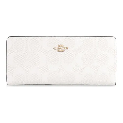 COACH Slim Wallet Холщовая кожа Клатч Кошелек Женский Белый