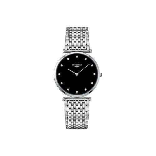 LONGINES Jialan Collection Кварцевый механизм Мужские часы Циферблат 36 мм Черный корпус из нержавеющей стали