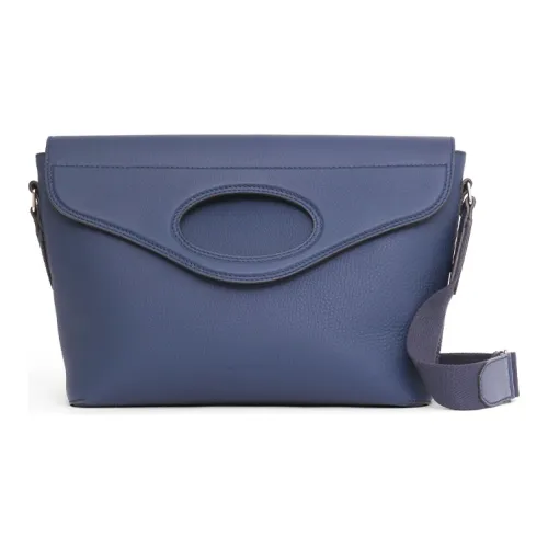 Burberry GRAIN LEATHER Курьерская сумка Сумка на плечо Мужская Темно-синяя