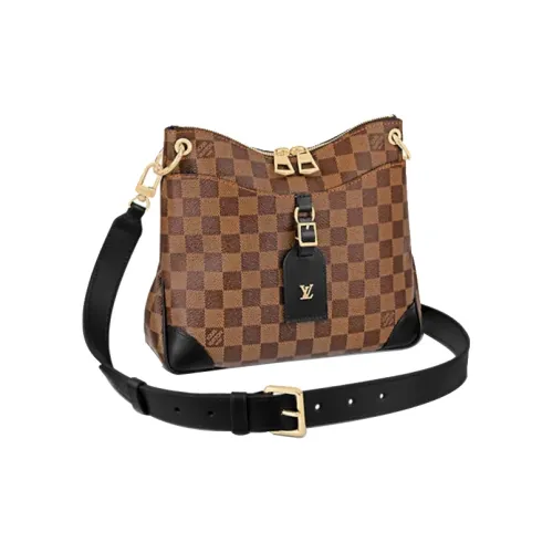 LOUIS VUITTON Odeon Холст Плечевая Сумка Женская Коричневая