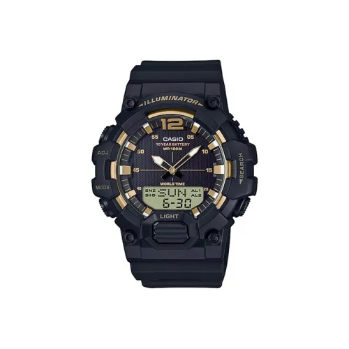 CASIO YOUTH Collection Аналоговый Цифровой дисплей Кварцевый механизм Смольный ремешок Часы Мужские Черный циферблат