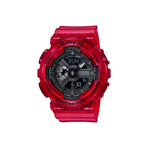 CASIO Малыш г Eco Friendly Коллекция Кварцевый механизм Смольный ремешок Часы Женские Черный циферблат BA 110CR 4A