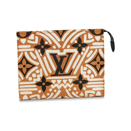 LOUIS VUITTON Сумка для туалетных принадлежностей из коровьей кожи ручная работа женская оранжевая