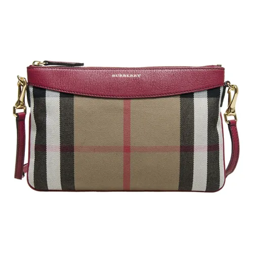 Burberry Винтаж с кожаными вставками ручная сумка через плечо женская военный стиль красный