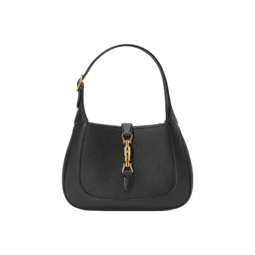 GUCCI Jackie 1961 GRAIN LEATHER Crescent Сумка через плечо Сумка через плечо Маленькая Женская Черная