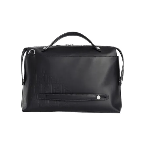 FENDI By The Way Series Кожаный портфель Мужской Черный