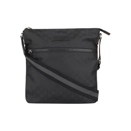 GUCCI Ткань Курьерская Сумка Сумка через плечо Большая Мужская Черная