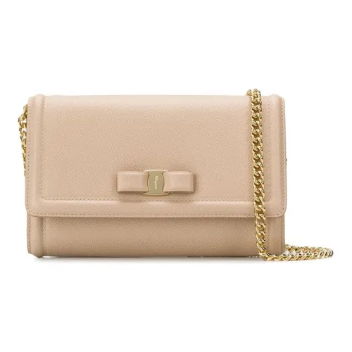 FERRAGAMO Vara Телячья кожа Сумка через плечо Сумка на плечо Женская Нюдовая