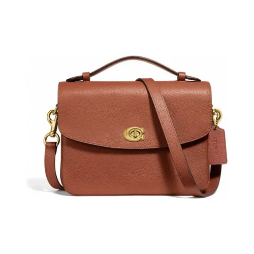 COACH Cassie Коровья кожа Сумка через плечо Сумка среднего размера Женская Коричневая
