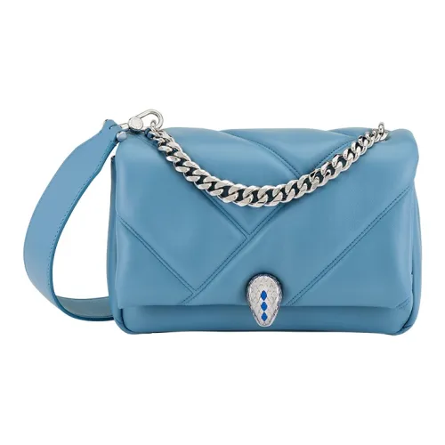 BVLGARI Serpenti Cabochon Коровья кожа Сумка Женская Сапфирово-синий