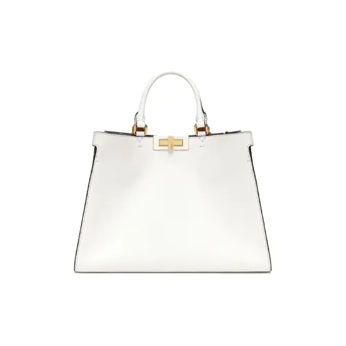 FENDI Коровья кожа Тоут Сумка Сумка для покупок Сумка на плечо Сумка Маленькая Женская Белая