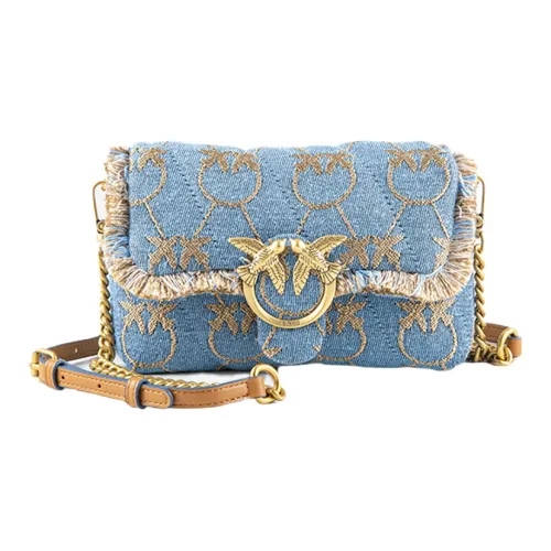 PINKO Denim Bird Сумка Swallow Сумка Сумка через плечо Женская Винтажный деним синий