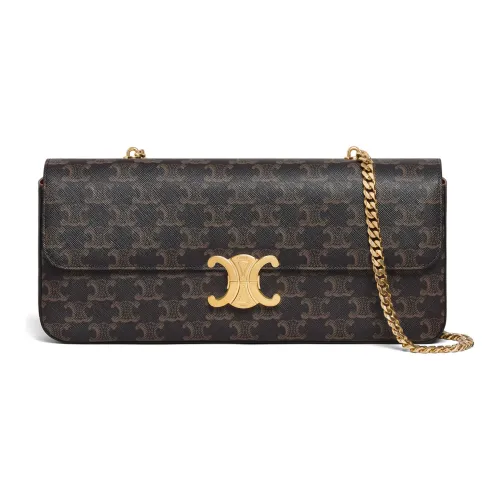 CELINE Triumph Gate Triomphe Холст Цепляемая Сумка Сумка через плечо Сумка Женская Рыжевато-коричневый