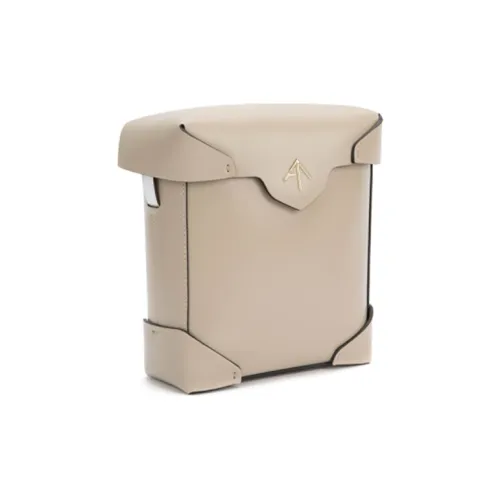 Manu Atelier Сумка через плечо из коровьей кожи женская бежевая