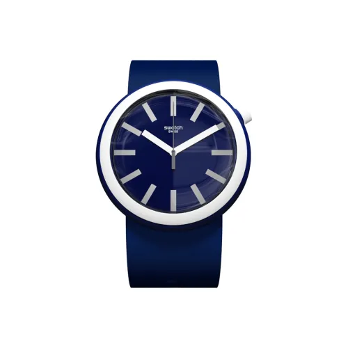 SWATCH ORIGINALS Collection Кварцевый механизм Унисекс Часы 45 мм Синий циферблат Пластиковый корпус Часы Силиконовый ремешок