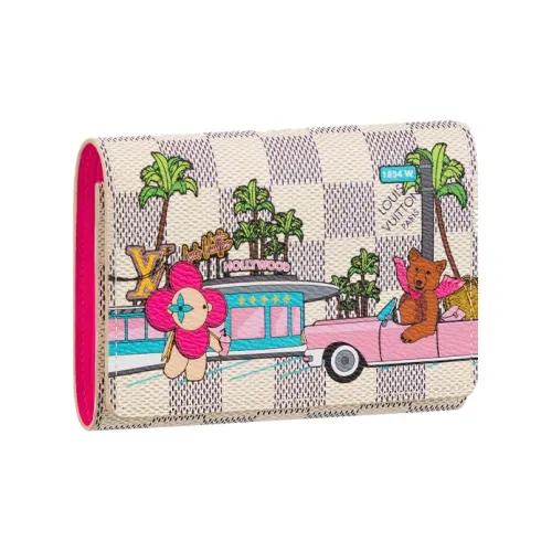 LOUIS VUITTON Victorine Кожа Victoria Кошелек Держатель для карт Женская Белый