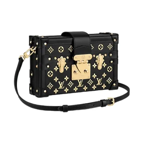 LOUIS VUITTON PETITE MALLE Телячья кожа Одно плечо Сумка Стандартная Женская Черная