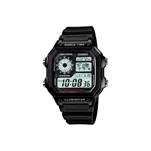 CASIO YOUTH Collection Квадратный Цифровой Отображение Кварцевый Механизм Смольный Ремешок Часы Мужские Черный Циферблат