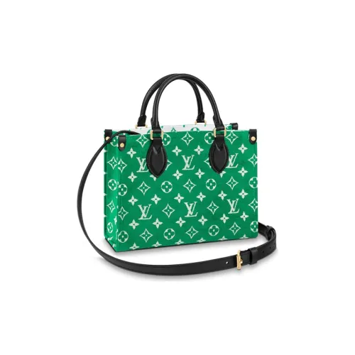 LOUIS VUITTON LV Match Коровья кожа Комбинированный Тоут Сумка Сумка для покупок Сумка на плечо Сумка Маленькая Женская Зеленая