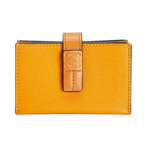 LOEWE Soft Коровья кожа зернистая Держатель для карт Женский Sunflower Yellow Honey Brown