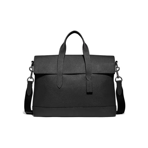 COACH Hamilton Пескоструйная кожа Ноутбук Сумка Доска для ноутбука Сумка Сумка через плечо Сумка через плечо Большая Мужская Черная