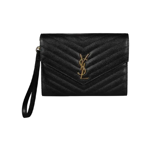 SAINT LAURENT Кожа Клатч Стандартный Женский Черный