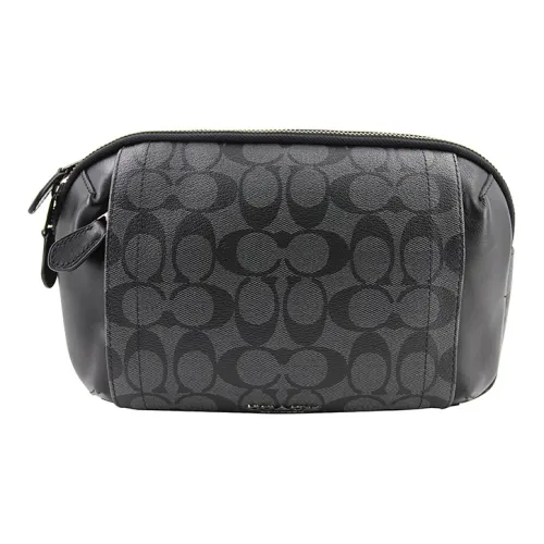 COACH Graham Кожа Бананка Большая Мужская Серый Черный