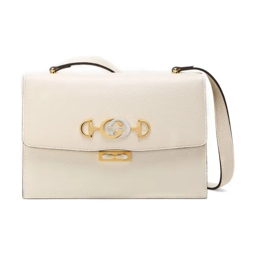 GUCCI Zumi GRAIN LEATHER Сумка через плечо Маленькая Женская Белая