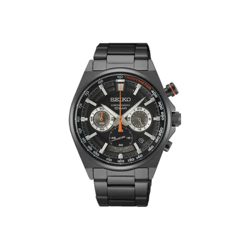 SEIKO Кварцевый механизм нержавеющая сталь ремешок часы 48 мм черный циферблат SSB399P1