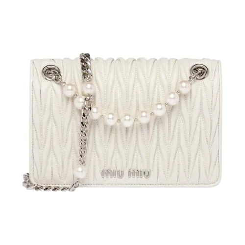 MIU MIU Мягкий из овечьей кожи с складками сумка через плечо женская белая