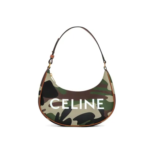 CELINE AVA Холст и кожа Сумка через плечо Сумка на одно плечо Женская Камуфляж с принтом Хаки