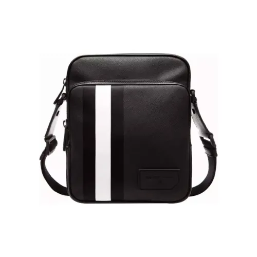 BALLY Покрытый холст Сумка через плечо Стандартная Мужская Черно-белые полосы