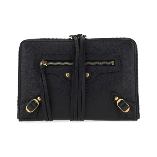 Balenciaga Коровья кожа Косметичка Клатч Сумка для туалетных принадлежностей Женская Черная