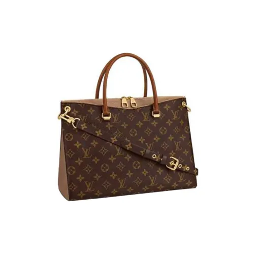 LOUIS VUITTON Pallas Холст Покрытый Телячья кожа Legend Ручная сумка Сумка через плечо Стандартная Женская Коричневый