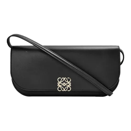 LOEWE Goya Гладкая коровья кожа Ручная сумка через плечо Большая Женская Черная